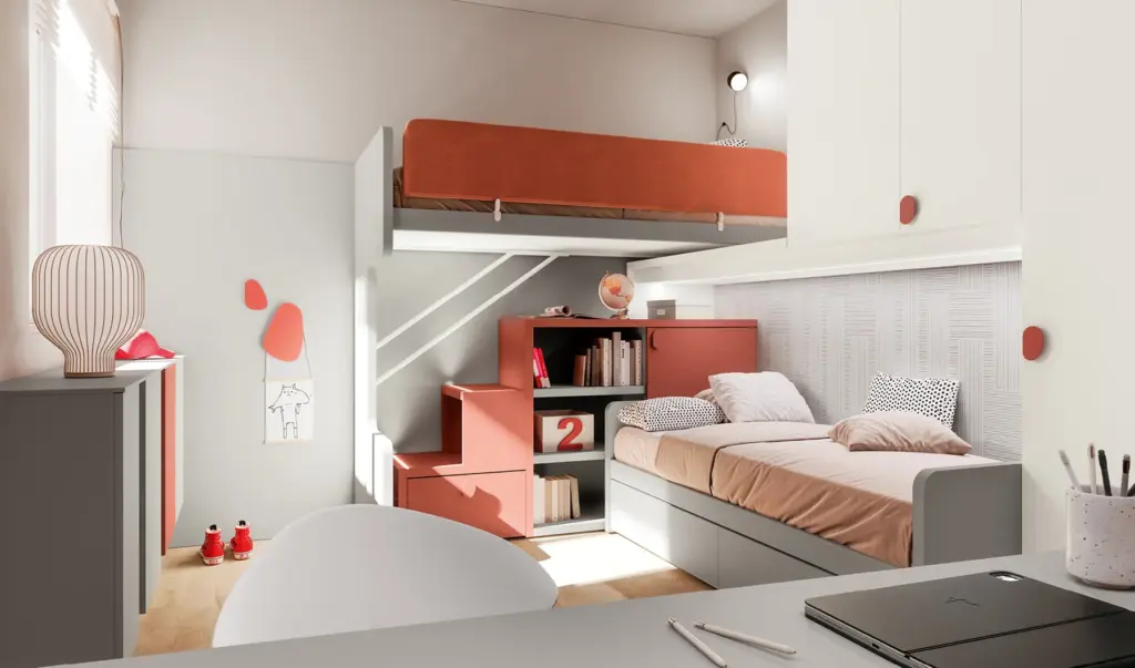 Cameretta piccola per due bambini