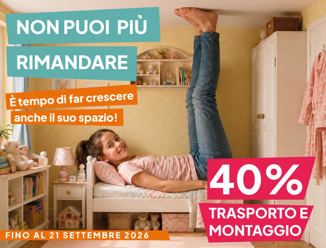 40% di sconto su trasporto e montaggio